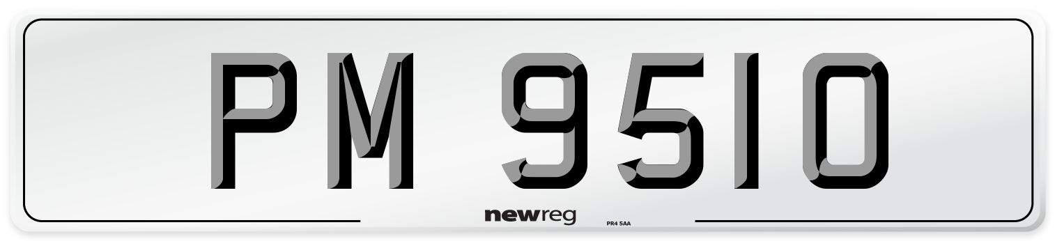 PM 9510 Number Plate from New Reg